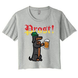 Oktoberfest Wiener Dog Prost German Costume Women's Crop Top Tee