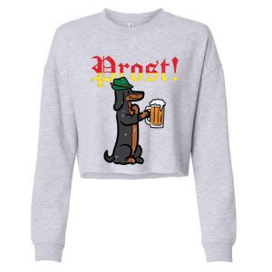 Oktoberfest Wiener Dog Prost German Costume Cropped Pullover Crew