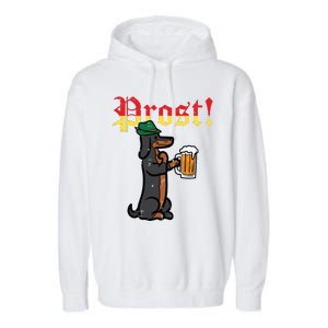 Oktoberfest Wiener Dog Prost German Costume Garment-Dyed Fleece Hoodie