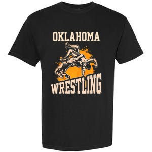 Oklahoma Wrestling Dad Mom Gift For Wrestler Son Garment-Dyed Heavyweight T-Shirt