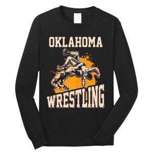 Oklahoma Wrestling Dad Mom Gift For Wrestler Son Long Sleeve Shirt