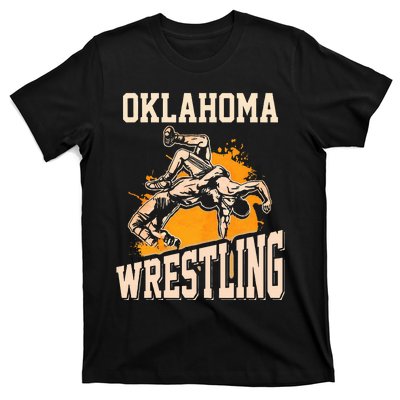 Oklahoma Wrestling Dad Mom Gift For Wrestler Son T-Shirt