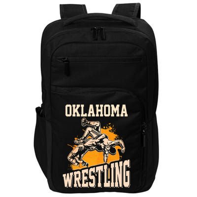 Oklahoma Wrestling Dad Mom Gift For Wrestler Son Impact Tech Backpack