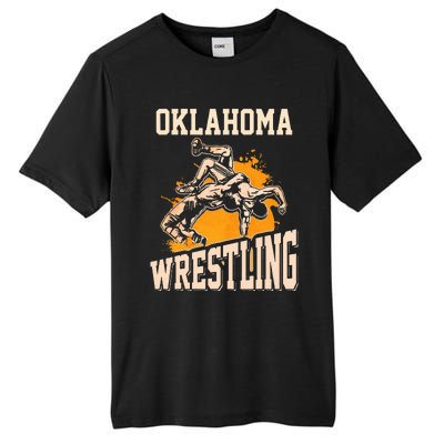 Oklahoma Wrestling Dad Mom Gift For Wrestler Son Tall Fusion ChromaSoft Performance T-Shirt