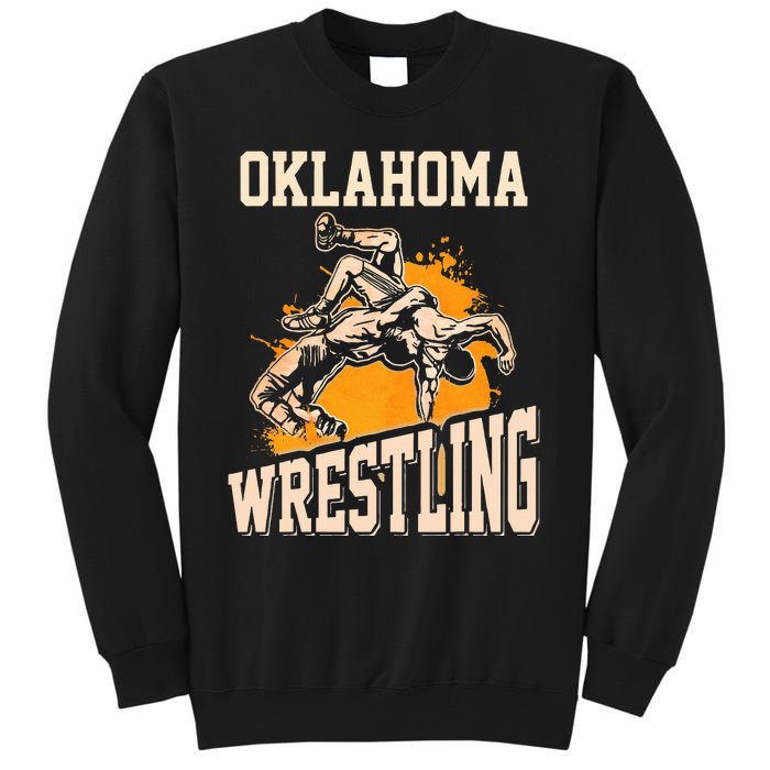 Oklahoma Wrestling Dad Mom Gift For Wrestler Son Tall Sweatshirt