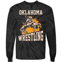 Oklahoma Wrestling Dad Mom Gift For Wrestler Son Tie-Dye Long Sleeve Shirt