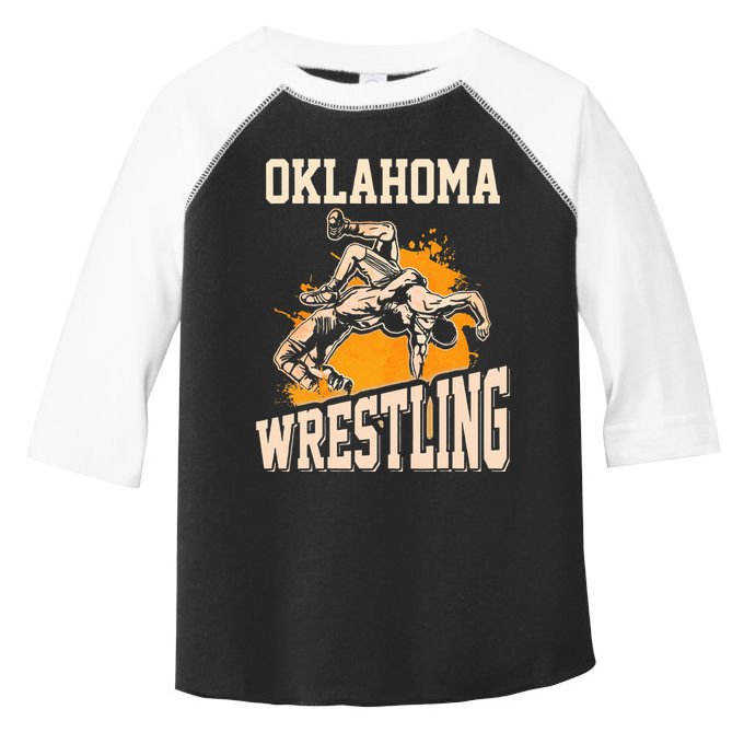 Oklahoma Wrestling Dad Mom Gift For Wrestler Son Toddler Fine Jersey T-Shirt