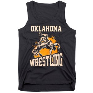 Oklahoma Wrestling Dad Mom Gift For Wrestler Son Tank Top