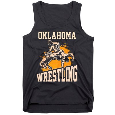 Oklahoma Wrestling Dad Mom Gift For Wrestler Son Tank Top