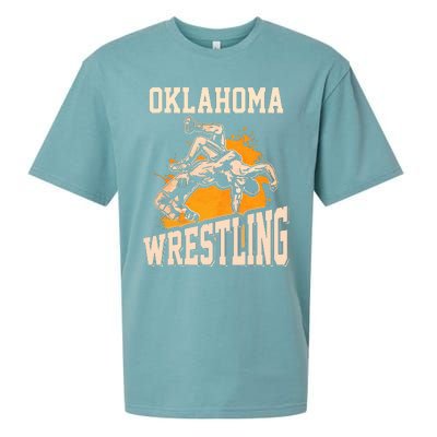 Oklahoma Wrestling Dad Mom Gift For Wrestler Son Sueded Cloud Jersey T-Shirt