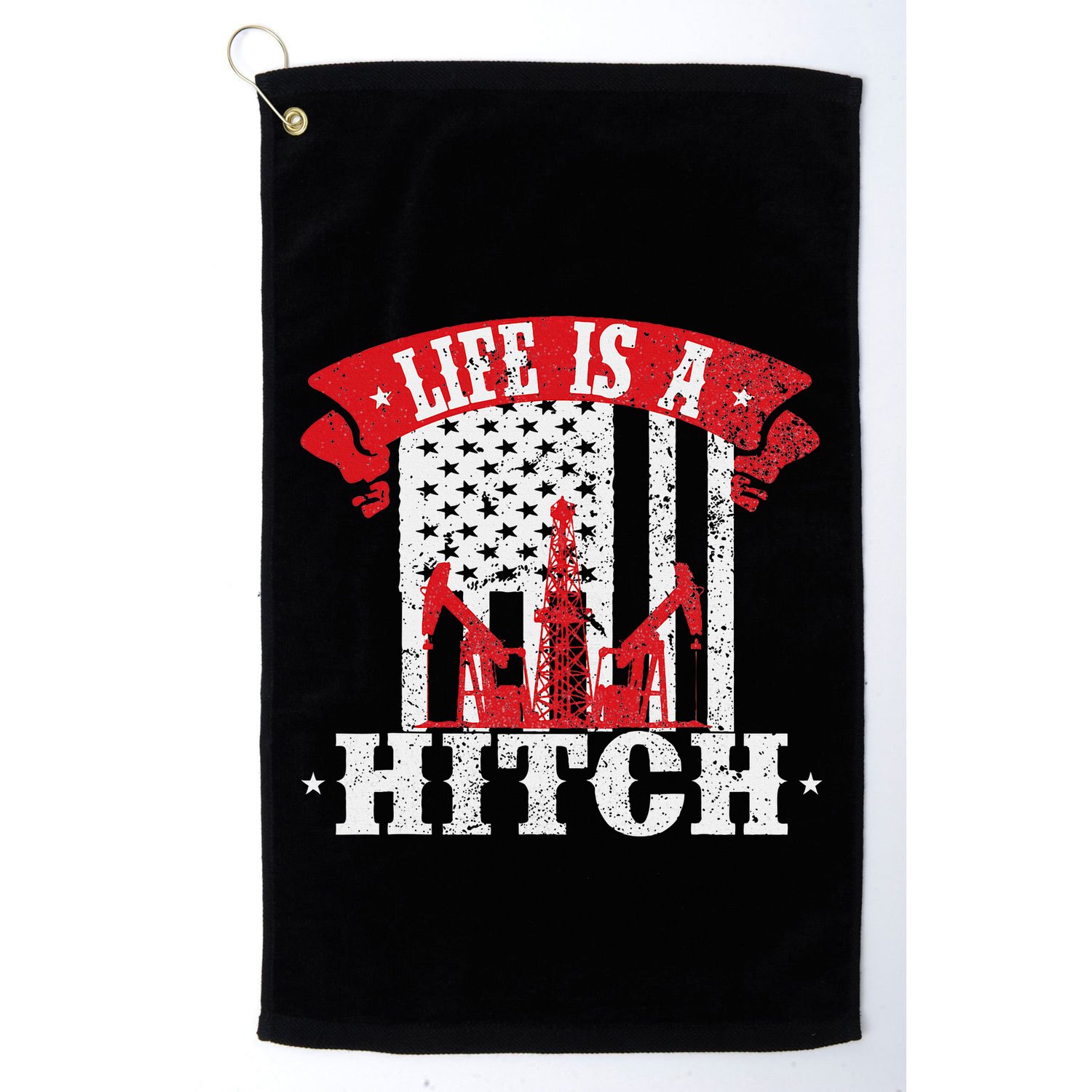 Oilfield Worker Driller Fracker Oilman Oil Rig Golf Towel