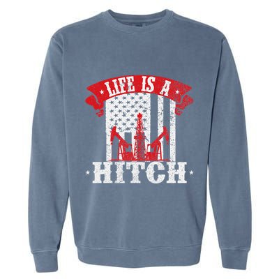 Oilfield Worker Driller Fracker Oilman Oil Rig Garment-Dyed Sweatshirt