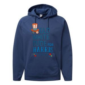 Old White Dude For Kamala Harris President 2024 Performance Fleece Hoodie