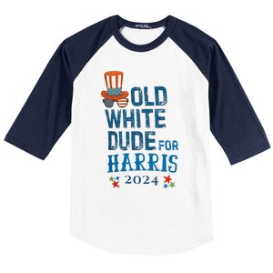 Old White Dude For Kamala Harris President 2024 Baseball Sleeve Shirt