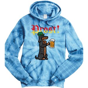 Oktoberfest Wiener Dog Prost German Costume Tie Dye Hoodie