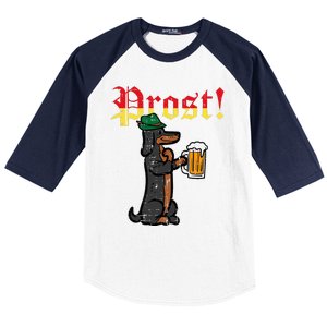 Oktoberfest Wiener Dog Prost German Costume Baseball Sleeve Shirt