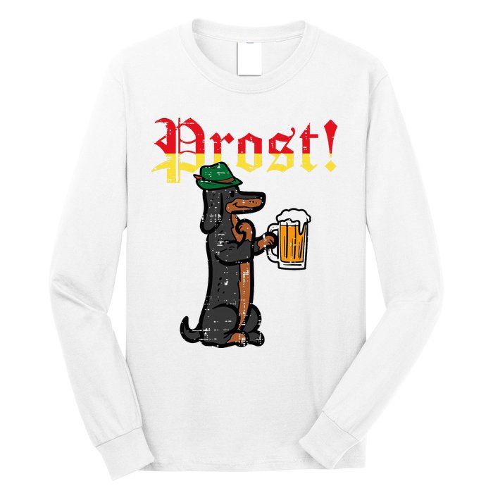 Oktoberfest Wiener Dog Prost German Costume Long Sleeve Shirt