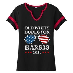 Old White Dudes For Harris Sunglasses Dad Papa For Kamala Ladies Halftime Notch Neck Tee