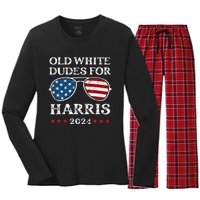 Old White Dudes For Harris Sunglasses Dad Papa For Kamala Women's Long Sleeve Flannel Pajama Set 