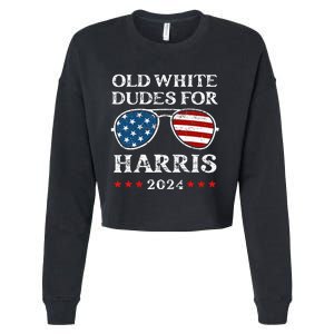 Old White Dudes For Harris Sunglasses Dad Papa For Kamala Cropped Pullover Crew