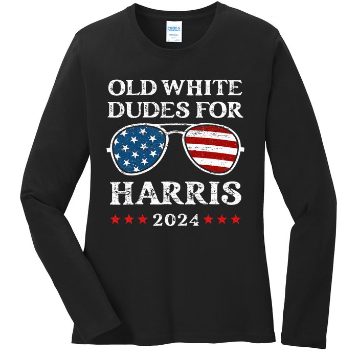 Old White Dudes For Harris Sunglasses Dad Papa For Kamala Ladies Long Sleeve Shirt