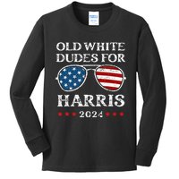 Old White Dudes For Harris Sunglasses Dad Papa For Kamala Kids Long Sleeve Shirt