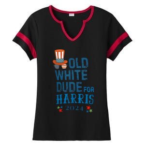 Old White Dude For Kamala Harris President 2024 Ladies Halftime Notch Neck Tee