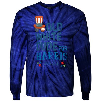 Old White Dude For Kamalaharris President 2024 Tie-Dye Long Sleeve Shirt