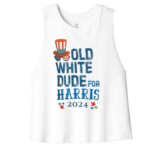 Old White Dude For Kamalaharris President 2024 Women's Racerback Cropped Tank