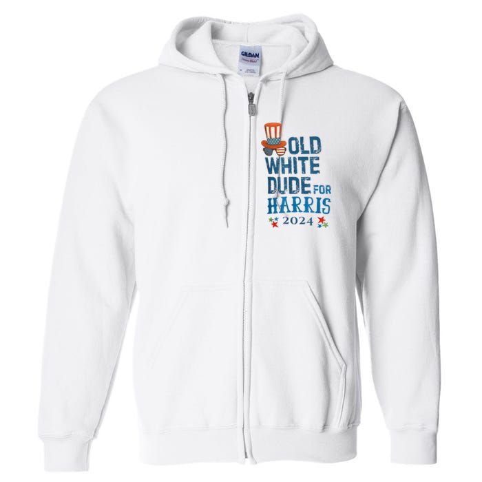 Old White Dude For Kamalaharris President 2024 Full Zip Hoodie