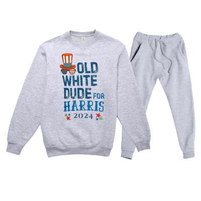 Old White Dude For Kamala Harris President 2024 Premium Crewneck Sweatsuit Set