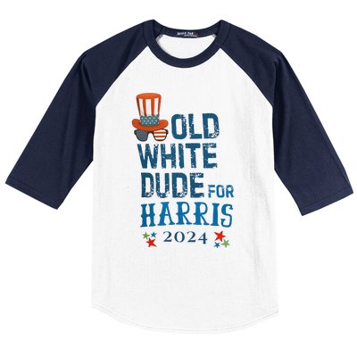 Old White Dude For Kamala Harris President 2024 Baseball Sleeve Shirt