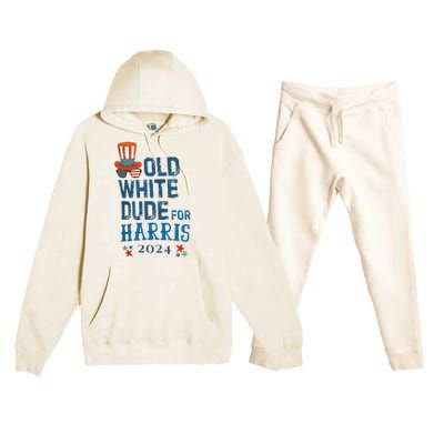 Old White Dude For Kamala Harris President 2024 Premium Hooded Sweatsuit Set