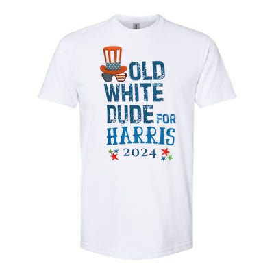 Old White Dude For Kamala Harris President 2024 Softstyle CVC T-Shirt