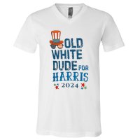 Old White Dude For Kamala Harris President 2024 V-Neck T-Shirt