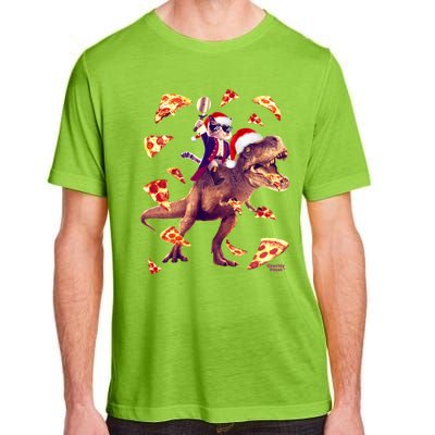 Oh What Fun It Is To Ride Christmas Pizza Cat Riding Trex Gift Adult ChromaSoft Performance T-Shirt