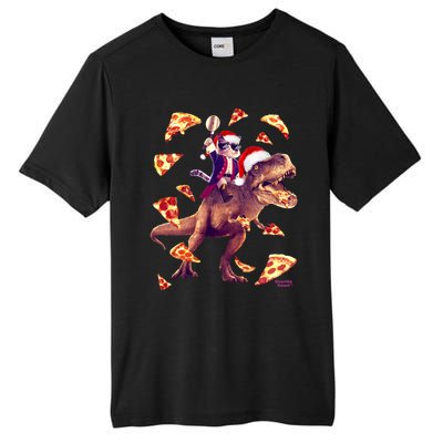 Oh What Fun It Is To Ride Christmas Pizza Cat Riding Trex Gift Tall Fusion ChromaSoft Performance T-Shirt