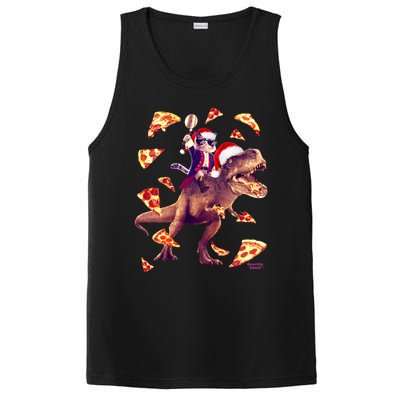 Oh What Fun It Is To Ride Christmas Pizza Cat Riding Trex Gift PosiCharge Competitor Tank