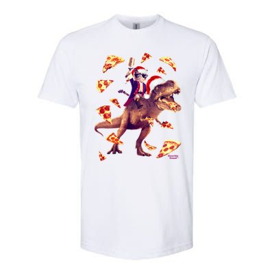 Oh What Fun It Is To Ride Christmas Pizza Cat Riding Trex Gift Softstyle CVC T-Shirt