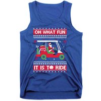 Oh What Fun It Is To Ride Golf Ugly Christmas Xmas Gift Tank Top