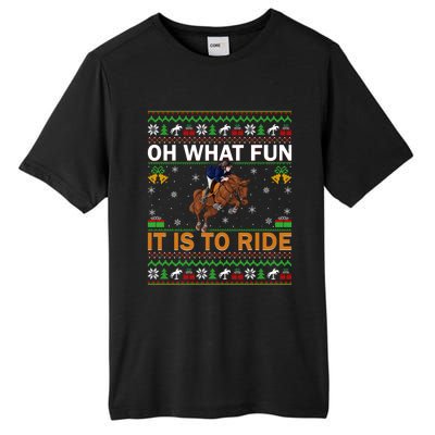 Oh What Fun It Is To Ride Horse Ugly Christmas Horse Rider Xmas Tall Fusion ChromaSoft Performance T-Shirt