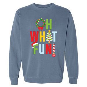 Oh What Fun Christmas With Wreath And Tree Garment-Dyed Sweatshirt