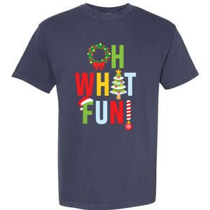 Oh What Fun Christmas With Wreath And Tree Garment-Dyed Heavyweight T-Shirt