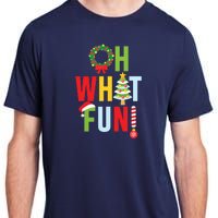 Oh What Fun Christmas With Wreath And Tree Adult ChromaSoft Performance T-Shirt