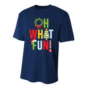 Oh What Fun Christmas With Wreath And Tree Performance Sprint T-Shirt