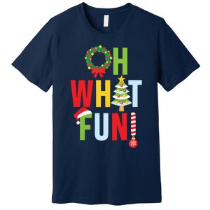 Oh What Fun Christmas With Wreath And Tree Premium T-Shirt