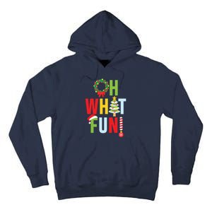 Oh What Fun Christmas With Wreath And Tree Tall Hoodie