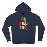 Oh What Fun Christmas With Wreath And Tree Tall Hoodie