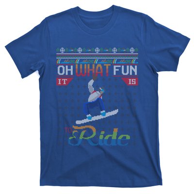 Oh What Fun It Is To Ride Snowboard Ugly Christmas Sweater Funny Gift T-Shirt