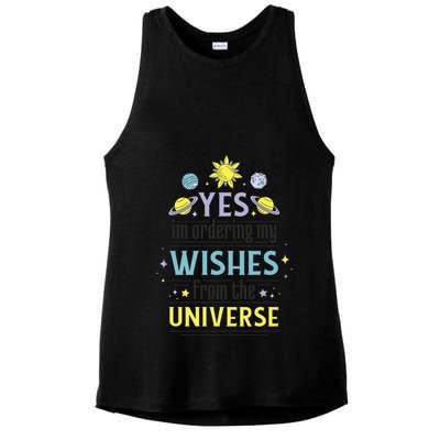 Ordering Wishes From The Universe Ladies PosiCharge Tri-Blend Wicking Tank